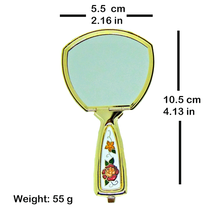 Enamel foldable makeup mirror